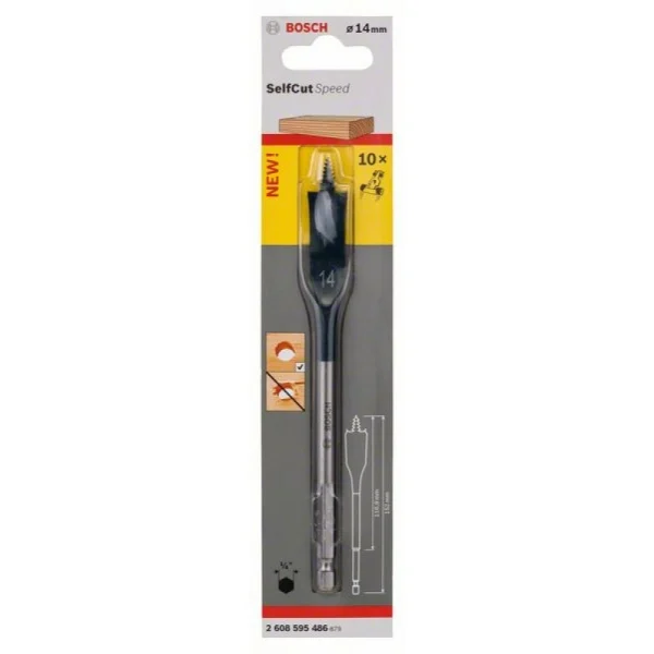 Перовое сверло Self Cut Speed, с шестигранным хвостовиком 14x152 мм Bosch 2608595486 — изображение 2