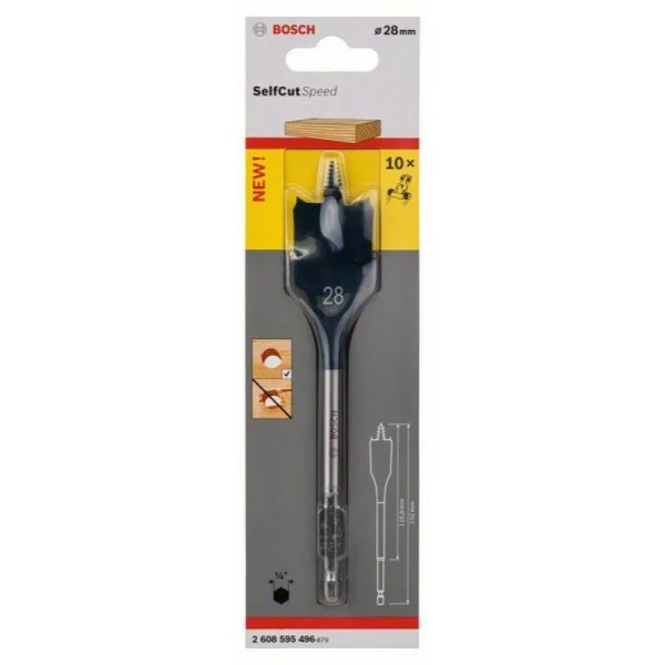 Перовое сверло Self Cut Speed, с шестигранным хвостовиком 28x152 мм Bosch 2608595496 — изображение 2