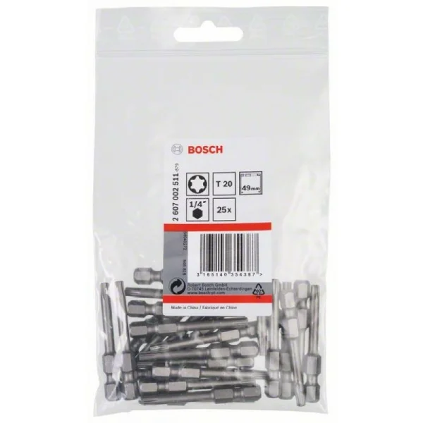 25 Бит Extra Hard 49 мм T20 Bosch 2607002511 — изображение 2