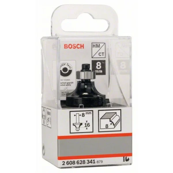 Карнизная фреза 8 мм, R1 8 мм, L 15,2 мм, G 53 мм Bosch 2608628341 — изображение 2