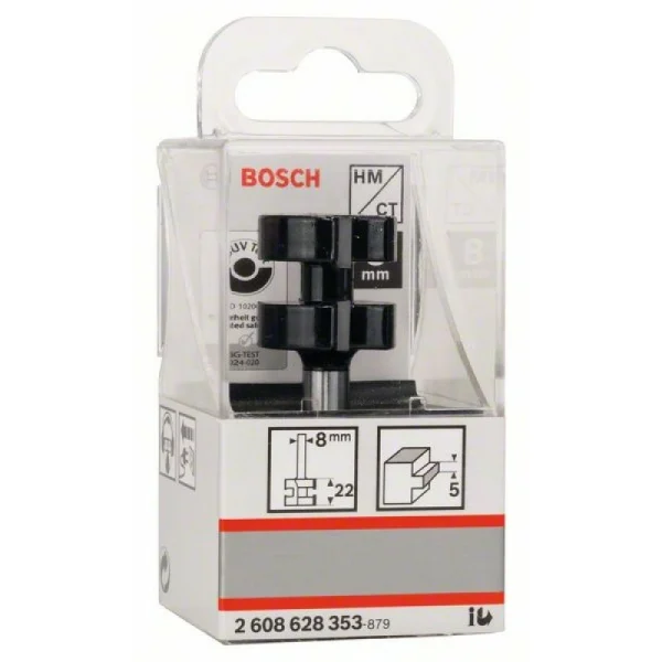Гребневые фрезы 8 мм, D1 25 мм, L 5 мм, G 58 мм Bosch 2608628353 — изображение 2