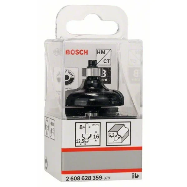 Профильные фрезы G 8 мм, R1 6,35 мм, D 38 мм, L 15,7 мм, G 57 мм Bosch 2608628359 — изображение 2