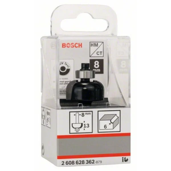 Галтельная фреза 8 мм, R1 6 мм, D 24,7 мм, L 13 мм, G 53 мм Bosch 2608628362 — изображение 2