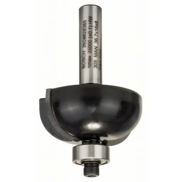 Галтельная фреза 8 мм, R1 12 мм, D 36,7 мм, L 16 мм, G 58 мм Bosch 2608628365