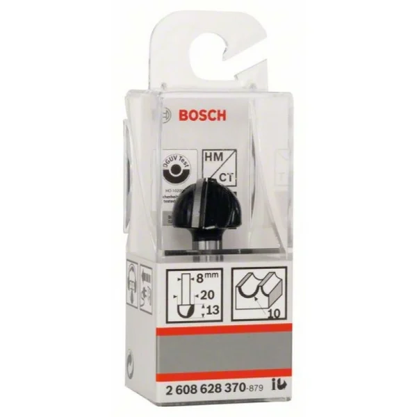 Галтельная фреза 8 мм, R1 10 мм, D 20 мм, L 12,4 мм, G 46 мм Bosch 2608628370 — изображение 2
