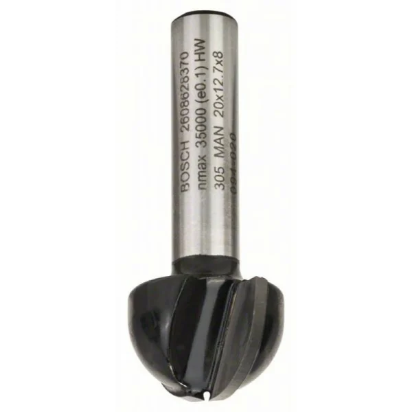 Галтельная фреза 8 мм, R1 10 мм, D 20 мм, L 12,4 мм, G 46 мм Bosch 2608628370