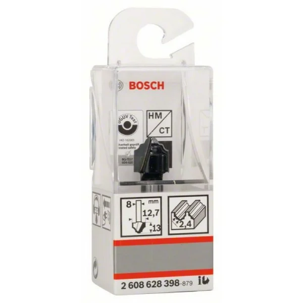 Профильная фреза H 8 мм, R1 2,4 мм, D 12,7 мм, L 12,4 мм, G 46 мм Bosch 2608628398 — изображение 2