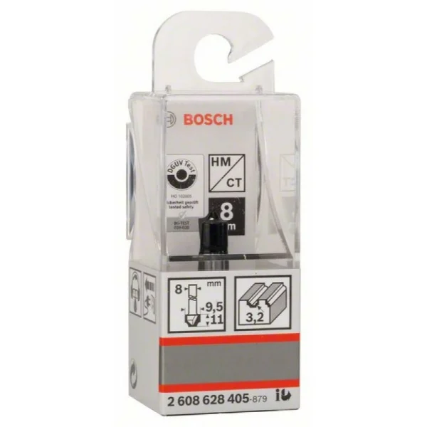 Четвертная штифтовая фреза 8 мм, R1 3,2 мм, D 9,5 мм, L 10,2 мм, G 41 мм Bosch 2608628405 — изображение 2