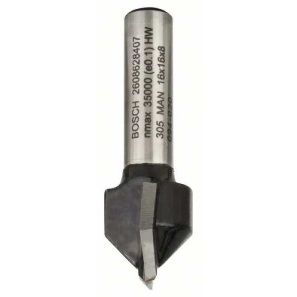 Фреза пазовая V-образная 8 мм, D1 16 мм, L 16 мм, G 45 мм, 90° Bosch 2608628407