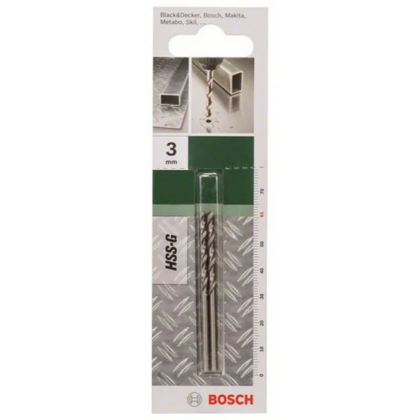 Сверло HSS-G для металла DIN 338 3,0x33x61 мм Bosch 2609255038 — изображение 2