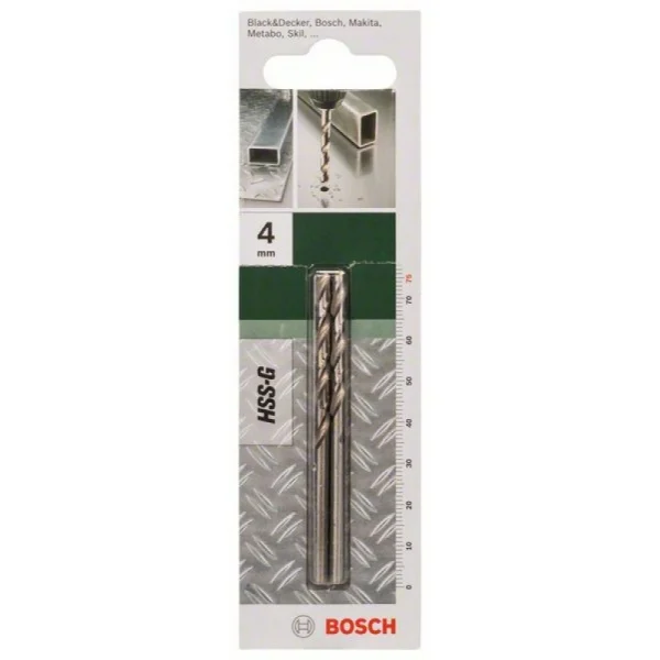 Сверло HSS-G для металла DIN 338 4,0x43x75 мм Bosch 2609255041 — изображение 2