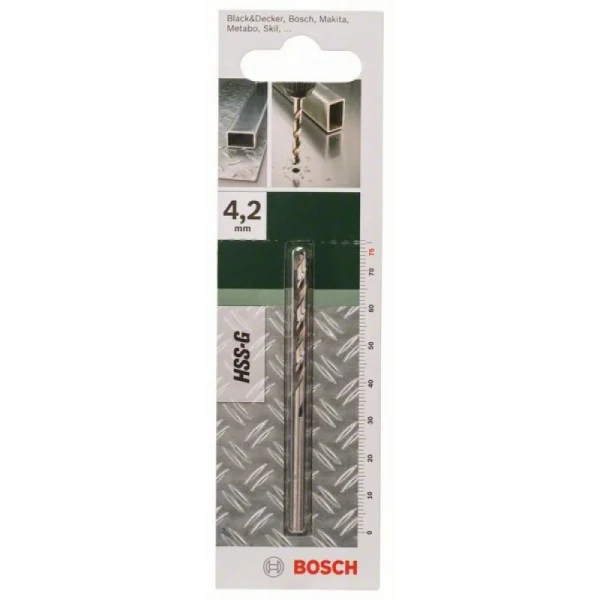 Сверло HSS-G для металла DIN 338 4,2x43x75 мм Bosch 2609255042 — изображение 2