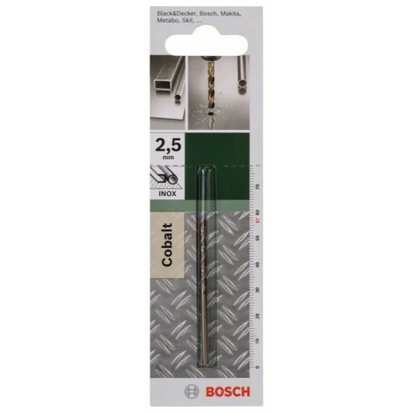 Сверло по металлу HSS-Co DIN 338 2,5x30x57 мм Bosch 2609255064 — изображение 2