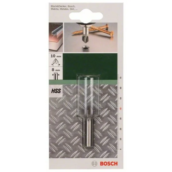 Конусный зенкер HSS с 5 режущими кромками, DIN 335 10,0 мм, M5, 40 мм, 8 мм Bosch 2609255117 — изображение 2