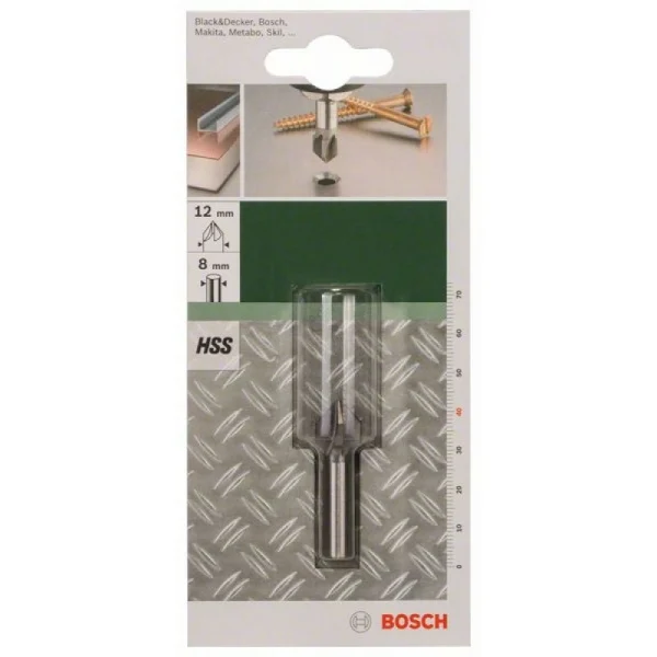 Конусный зенкер HSS с 5 режущими кромками, DIN 335 12,0 мм, M6, 40 мм, 8 мм Bosch 2609255118 — изображение 2