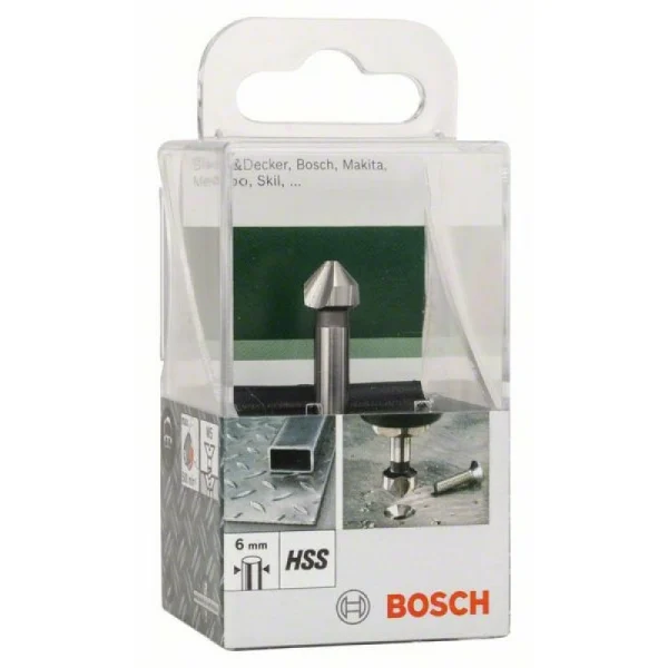 Конусный зенкер HSS с 3 режущими кромками, DIN 335 10,4 мм, M5, 50 мм, 6 мм Bosch 2609255121 — изображение 2