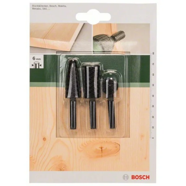 Набор из 3 рашпилей по дереву 15,0-6,0; 15,0; 15,0 мм Bosch 2609255302 — изображение 2