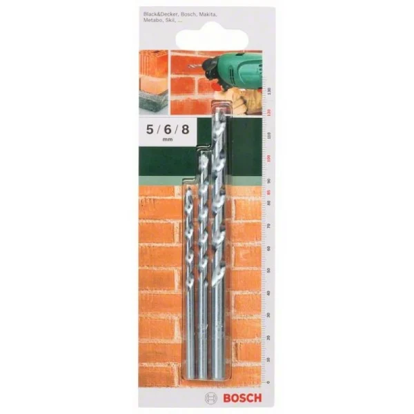 Набор из 3 сверл по камню 5,0x85; 6,0x100; 8,0x120 Bosch 2609255458 — изображение 2