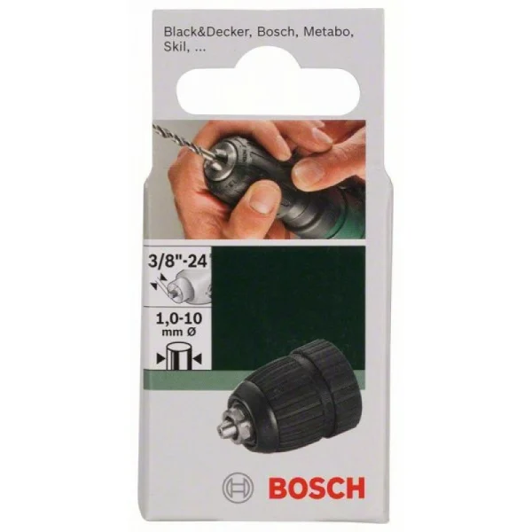 Быстрозажимный сверлильный патрон до 10 мм 1,0 – 10 мм, 3/8' - 24 Bosch 2609255706 — изображение 2