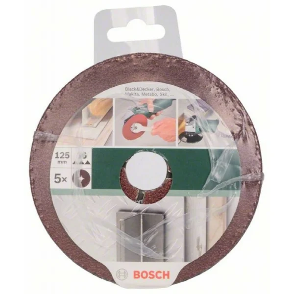 Набор из 5 фибровых шлифкругов для угловых шлифмашин, корунд 125 Bosch 2609256250 — изображение 2