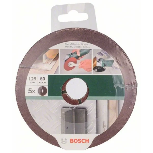 Набор из 5 фибровых шлифкругов для угловых шлифмашин, корунд 125 Bosch 2609256251 — изображение 2