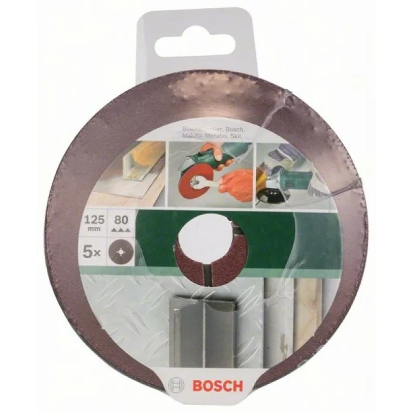 Набор из 5 фибровых шлифкругов для угловых шлифмашин, корунд 125 Bosch 2609256252 — изображение 2