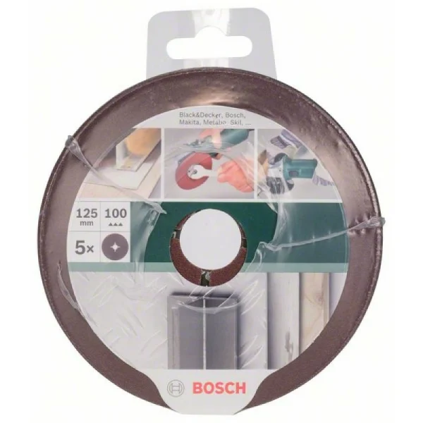 Набор из 5 фибровых шлифкругов для угловых шлифмашин, корунд 125 Bosch 2609256253 — изображение 2
