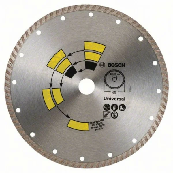 Алмазный диск Universal Turbo 230x22,23x2,6x8,0 мм Bosch 2609256409