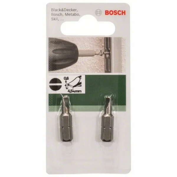 Насадка-бита Standard для шурупов с прямым шлицем (S) 0,6x4,5, 25 мм Bosch 2609255908 — изображение 3