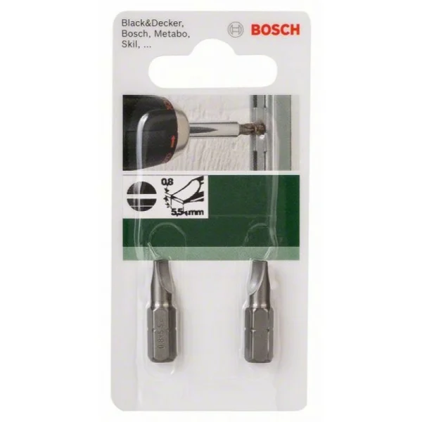 Насадка-бита Standard для шурупов с прямым шлицем (S) 0,8x5,5, 25 мм Bosch 2609255909 — изображение 3