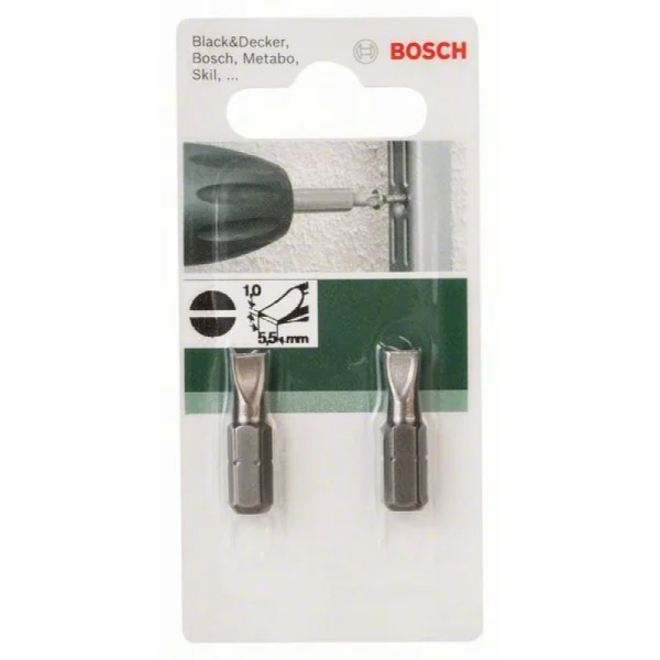 Насадка-бита Standard для шурупов с прямым шлицем (S) 1,0x5,5, 25 мм Bosch 2609255910 — изображение 3
