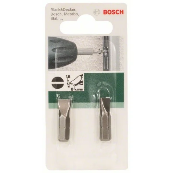 Насадка-бита Standard для шурупов с прямым шлицем (S) 1,6x8,0, 25 мм Bosch 2609255912 — изображение 3