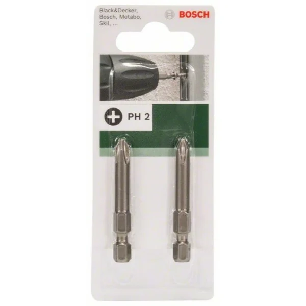 Отвертка-насадка для шурупов с крестообразным шлицем Phillips (PH) PH 2, 49 мм Bosch 2609255920 — изображение 3