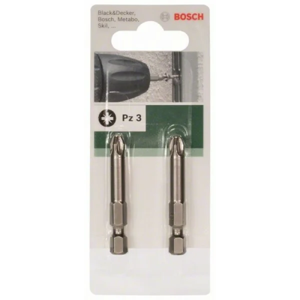 Отвертка-насадка для шурупов с крестообразным шлицем Pozidriv (PZ) PZ 3, 49 мм Bosch 2609255930 — изображение 3