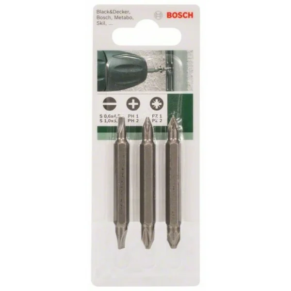 Набор из 3 двухсторонних насадок, смешанный (S, PH, PZ) 60 мм Bosch 2609255960 — изображение 8