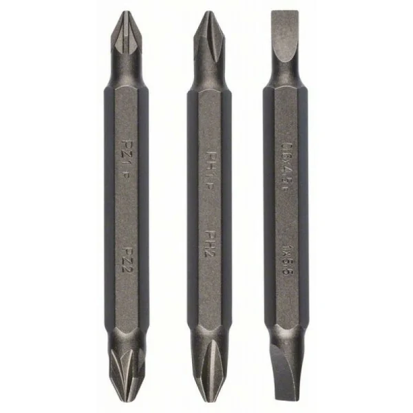 Набор из 3 двухсторонних насадок, смешанный (S, PH, PZ) 60 мм Bosch 2609255960