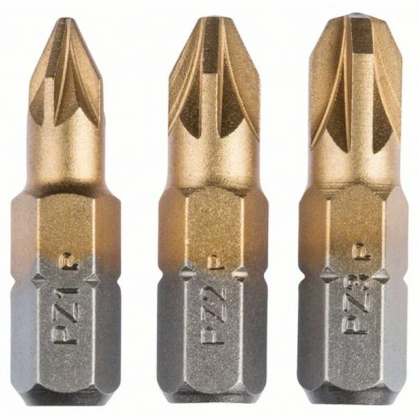 Набор из 3 насадок-бит Titanium (PZ) PZ1; PZ2; PZ3; 25 мм Bosch 2609255968