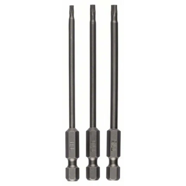Набор из 3 отверток-насадок для шурупов с внутренним шлицем Torx (T) T8; T10; T15; 89 мм Bosch 2609255971
