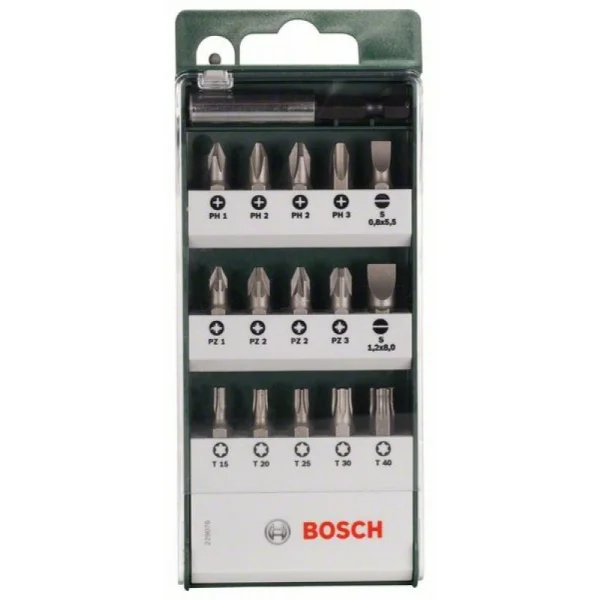 Набор из 16 насадок-бит Standard, смешанный (S, PH, PZ, T) Bosch 2609255977 — изображение 6