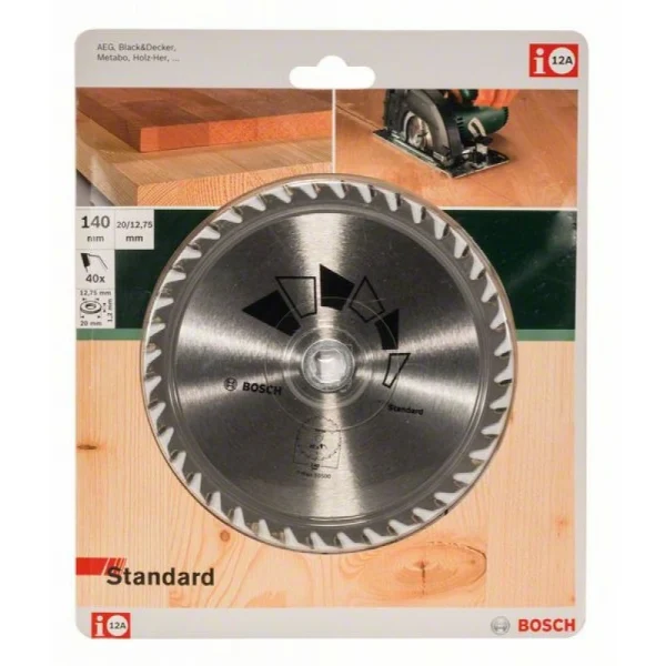 Пильный диск STANDARD 140x20x2,2 мм, 40 Bosch 2609256805 — изображение 2