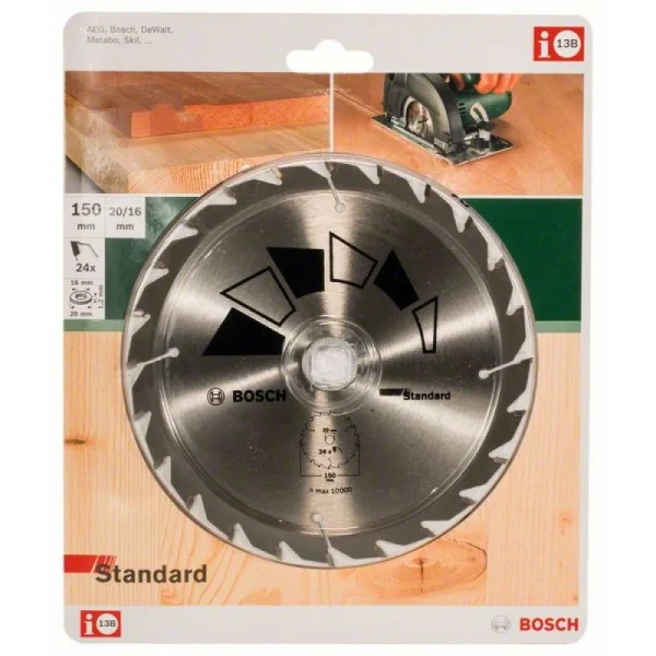 Пильный диск STANDARD 150x20x2,2 мм, 24 Bosch 2609256806 — изображение 2