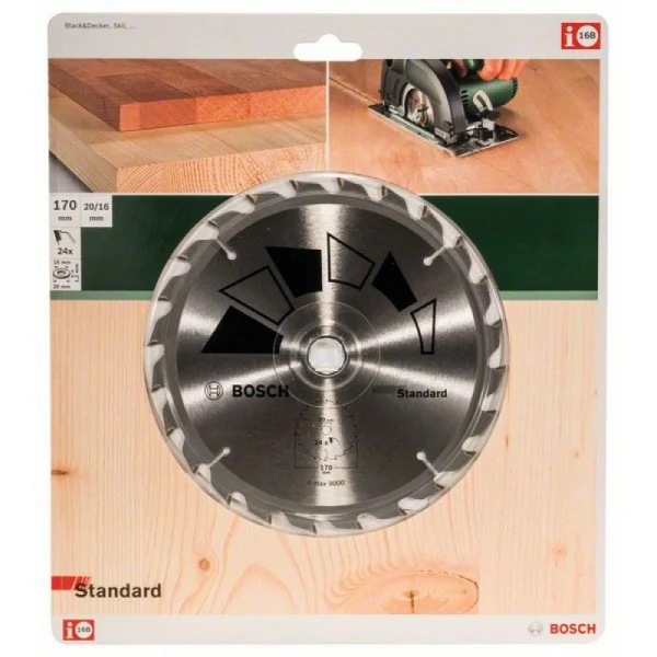 Пильный диск STANDARD 170x20x2,2 мм, 24 Bosch 2609256812 — изображение 2