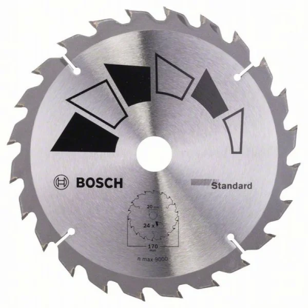 Пильный диск STANDARD 170x20x2,2 мм, 24 Bosch 2609256812