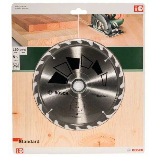 Пильный диск STANDARD 180x30x2,2 мм, 24 Bosch 2609256814 — изображение 2