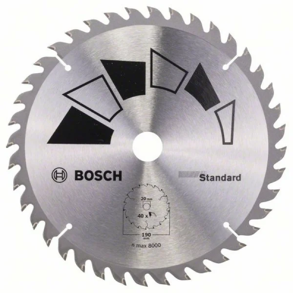 Пильный диск STANDARD 190x20x2,2 мм, 40 Bosch 2609256819