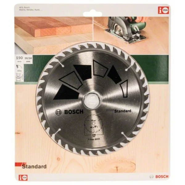 Пильный диск STANDARD 190x30x2,2 мм, 40 Bosch 2609256821 — изображение 2