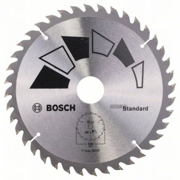 Пильный диск STANDARD 190x30x2,2 мм, 40 Bosch 2609256821