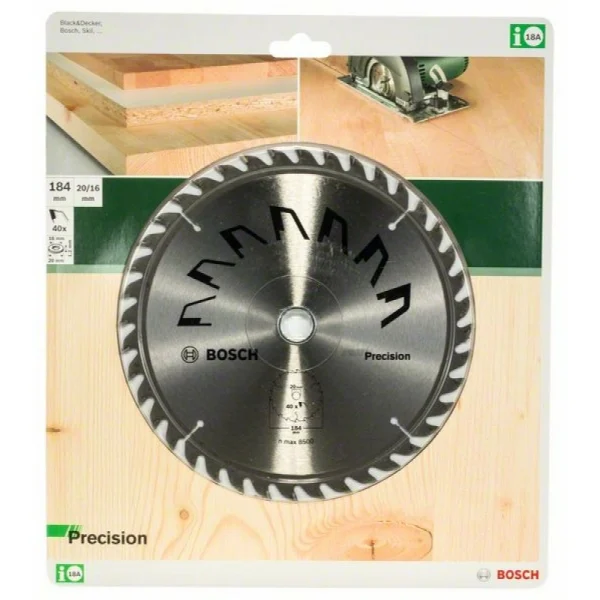 Пильный диск PRECISION 184x16x2,5 мм, 40 Bosch 2609256864 — изображение 2