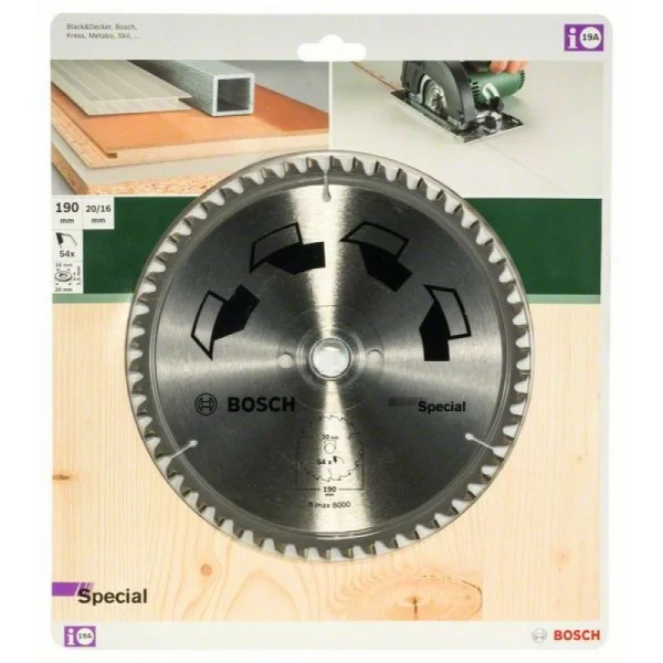 Пильный диск SPECIAL 190x20x2,5 мм, 54 Bosch 2609256891 — изображение 2