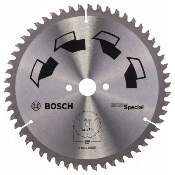 Пильный диск SPECIAL 190x20x2,5 мм, 54 Bosch 2609256891